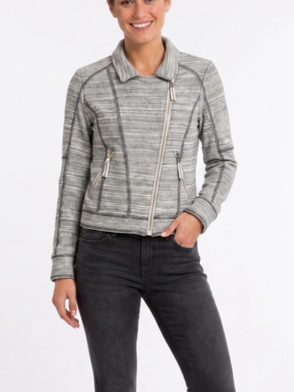 Anthropologie Caitlin Knit Moto Jacket Size: M